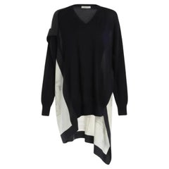 Celine Phoebe Philo Resort 2018 Navy V Neck Sweater Jumper Silk Map – Size Small