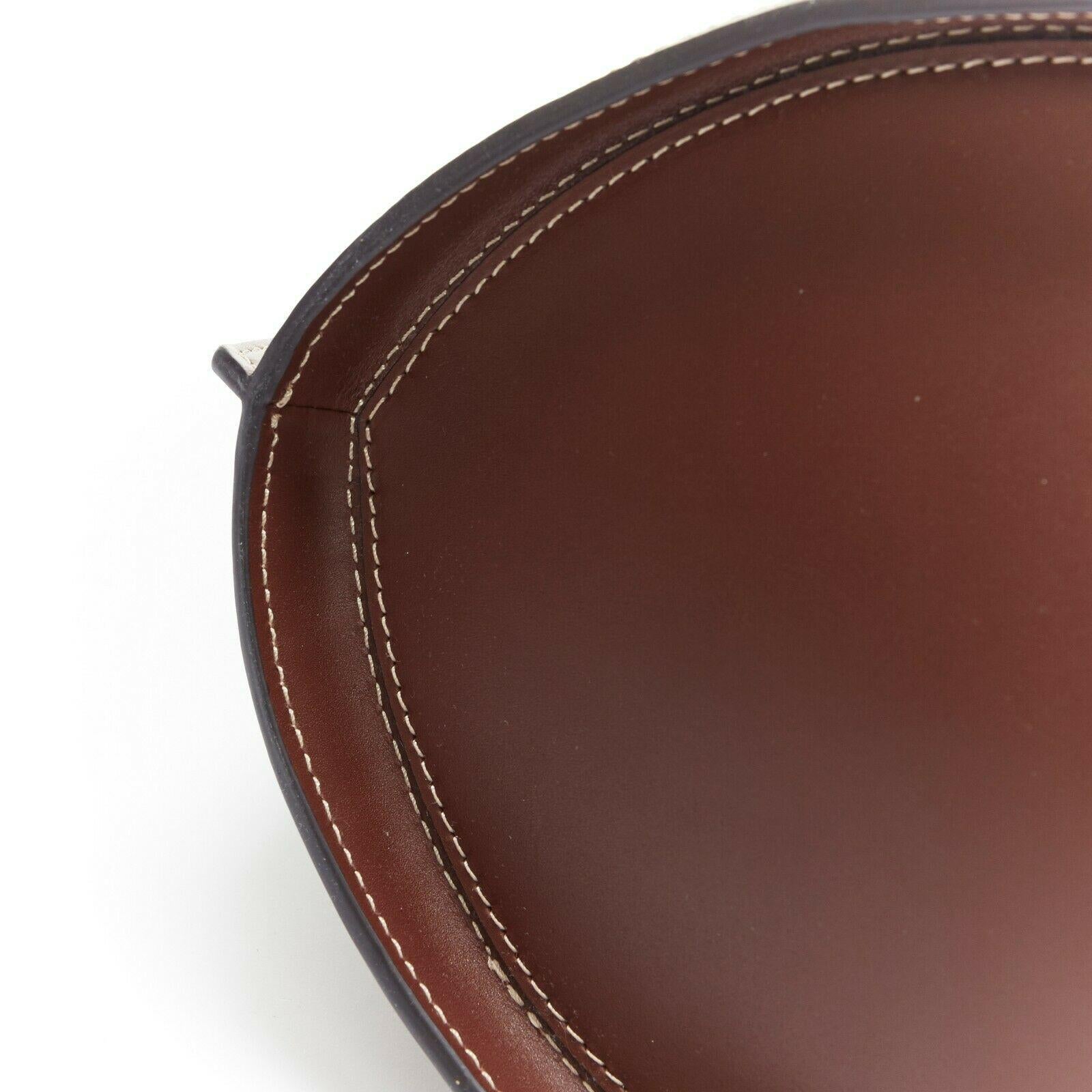 CELINE PHOEBE PHILO SS18 brown leather overstitched studded shoulder bucket bag 4
