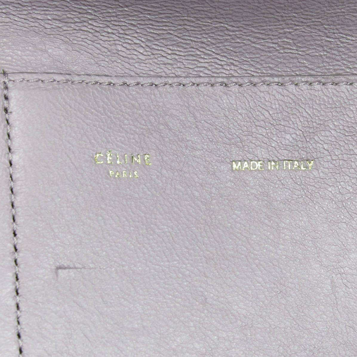 CELINE Phoebe Philo Trapeze grey scaled leather suede flared flap satchel bag For Sale 5