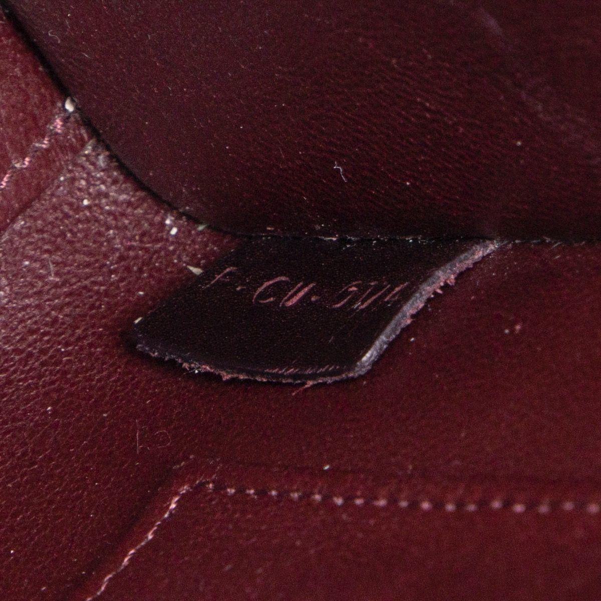 Red CELINE pink burgundy & maroon leather TRI-COLOR NANO LUGGAGE Tote Shoulder Bag