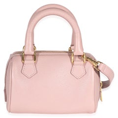 Celine Mini-Boston-Tasche aus rosa genarbtem Kalbsleder