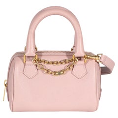 Celine Mini-Boston-Tasche aus rosa genarbtem Kalbsleder