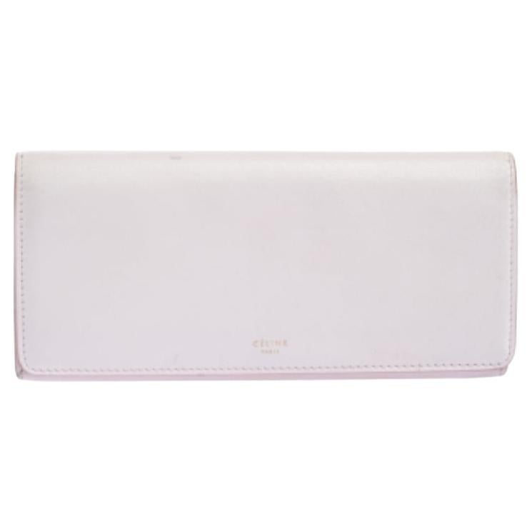 Celine Pink Leather Flap Continental Wallet im Angebot
