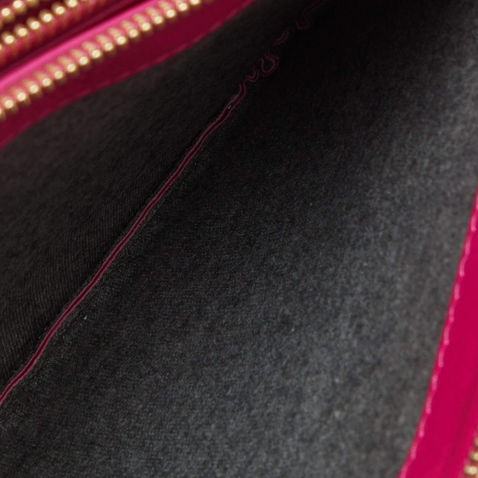 Celine Pink Leather Large Trio Zip Crossbody Bag For Sale 8