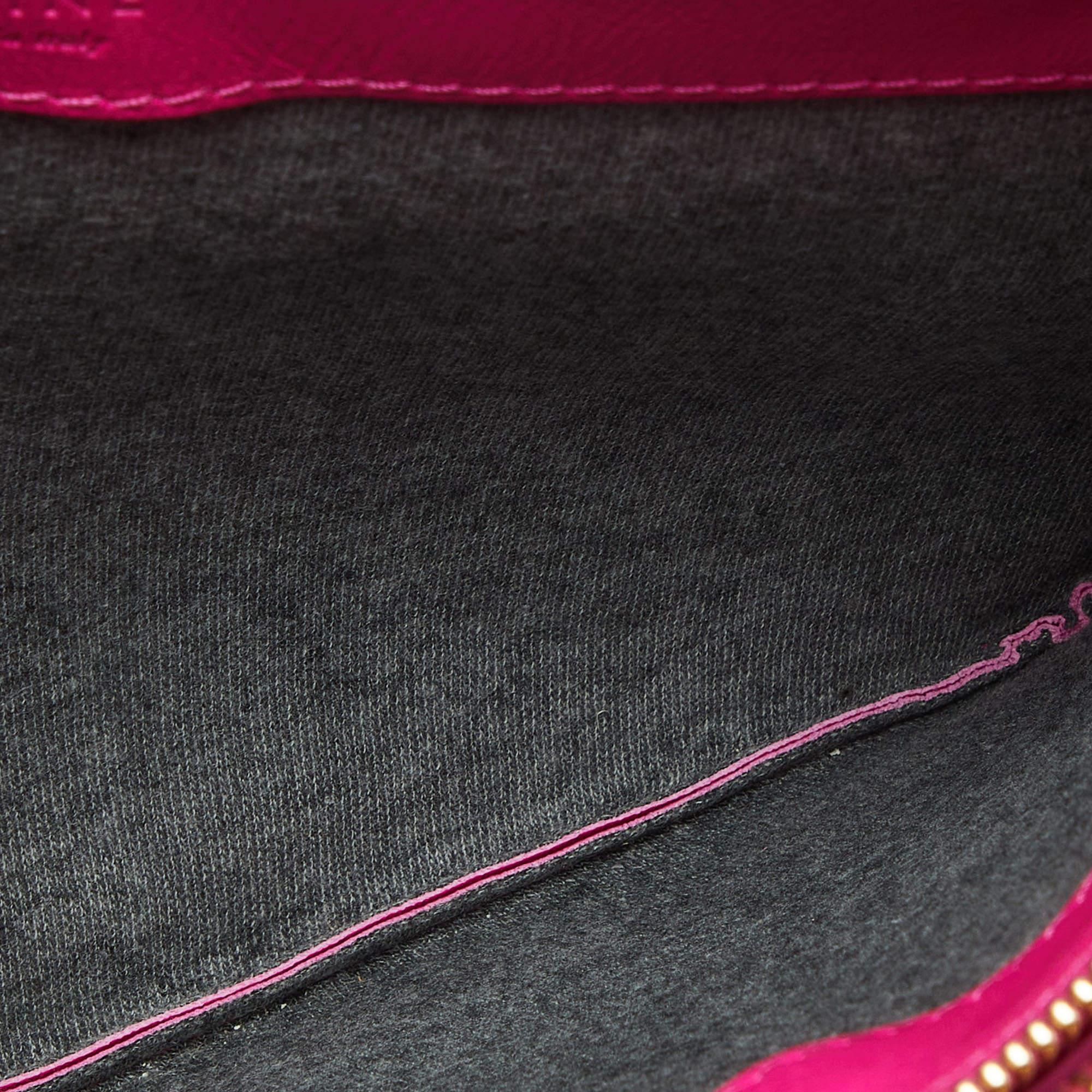 Celine Pink Leather Large Trio Zip Crossbody Bag For Sale 9