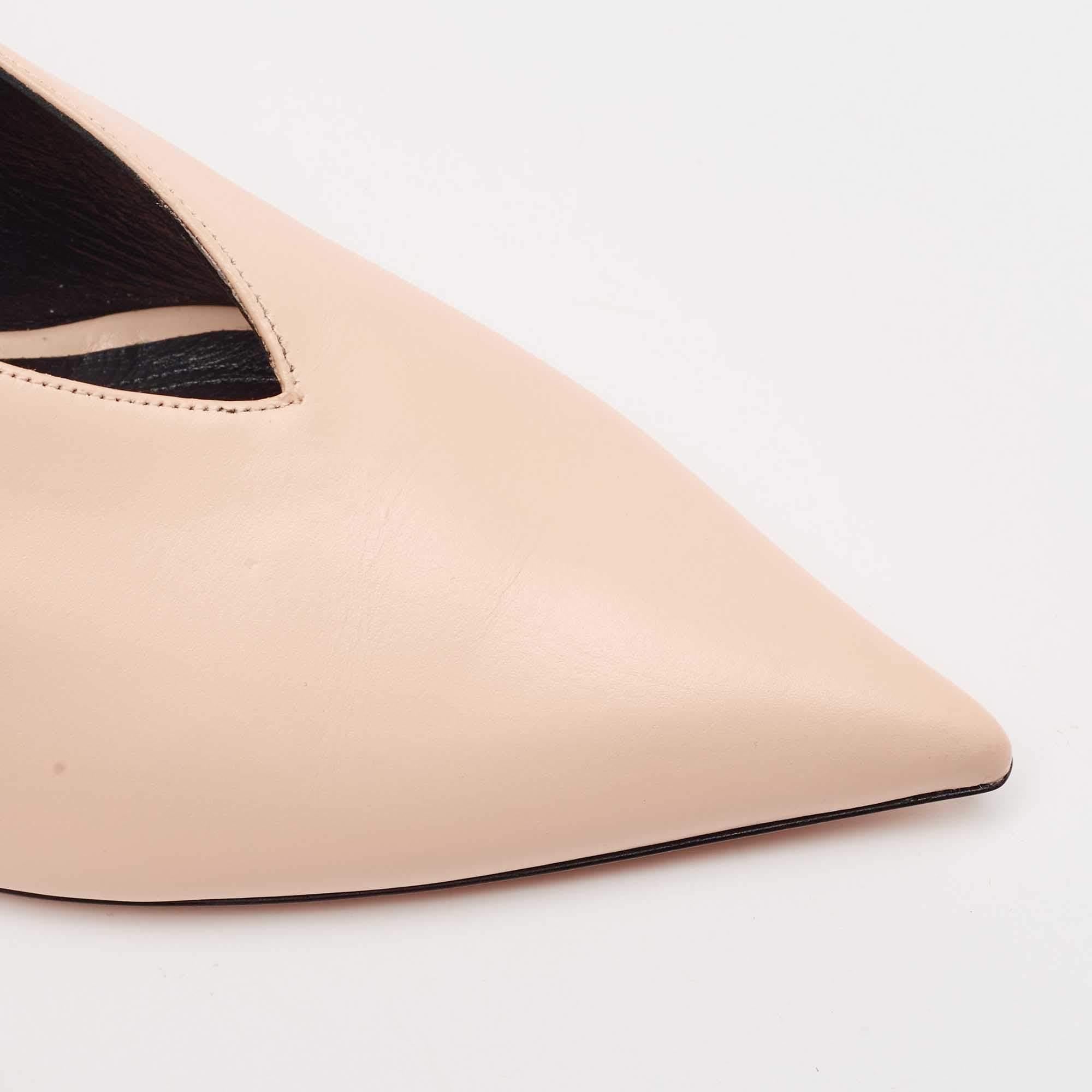 Celine Pink Leather V Neck Pointed Toe Pumps Size 38 3
