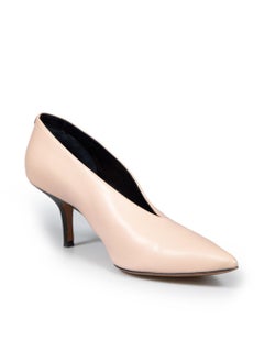 Céline Pink Leather V-Neck Pumps Size IT 35