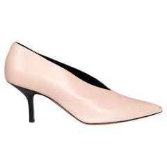 Céline Pink Leather V-Neck Pumps Size IT 35