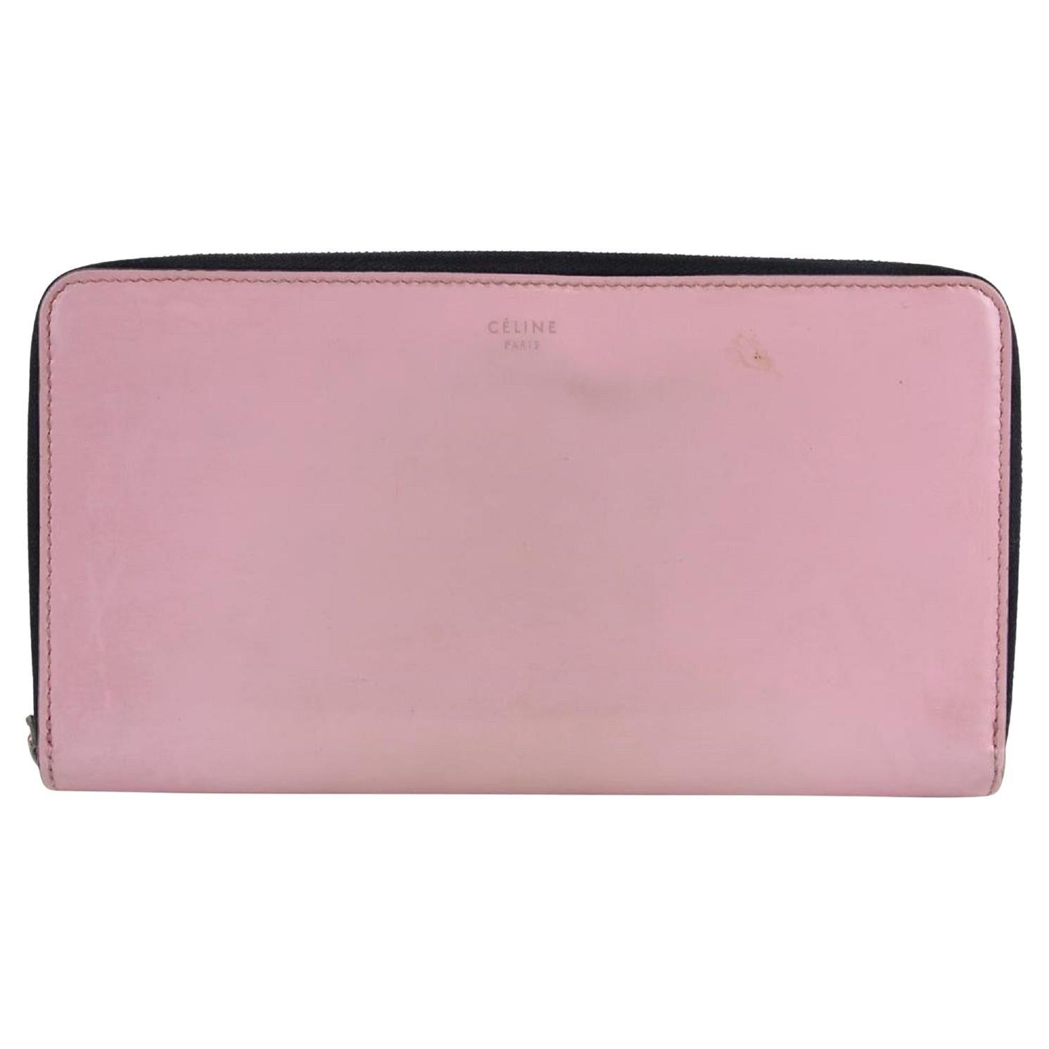 Céline Pink Patent Leather Continental Zip Around Wallet Zippy  L4CEL1221 For Sale