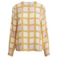 Celine Pink Printed Silk Blouse