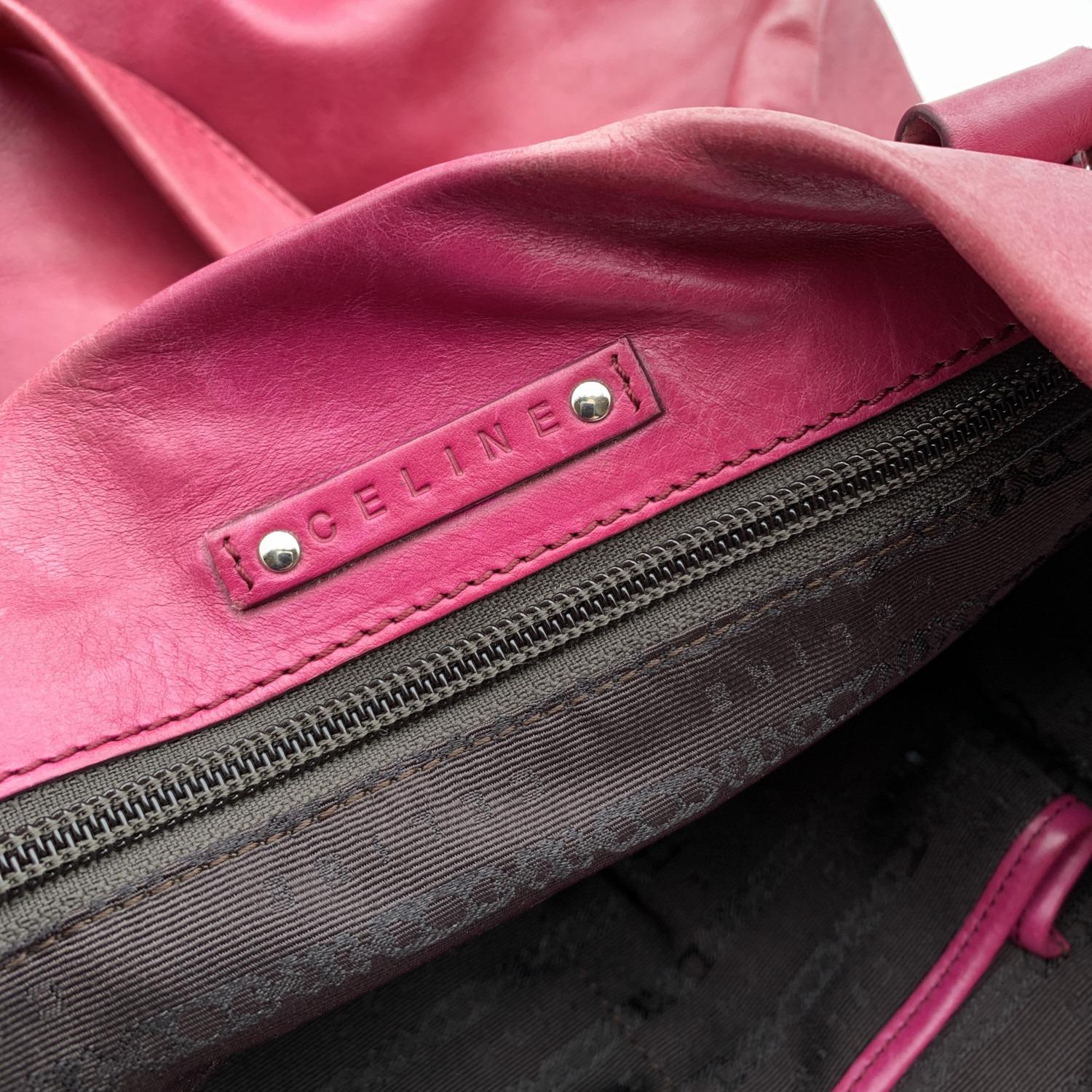 Celine Pink Purple Leather Tote Shoulder Bag with Spheres For Sale 7