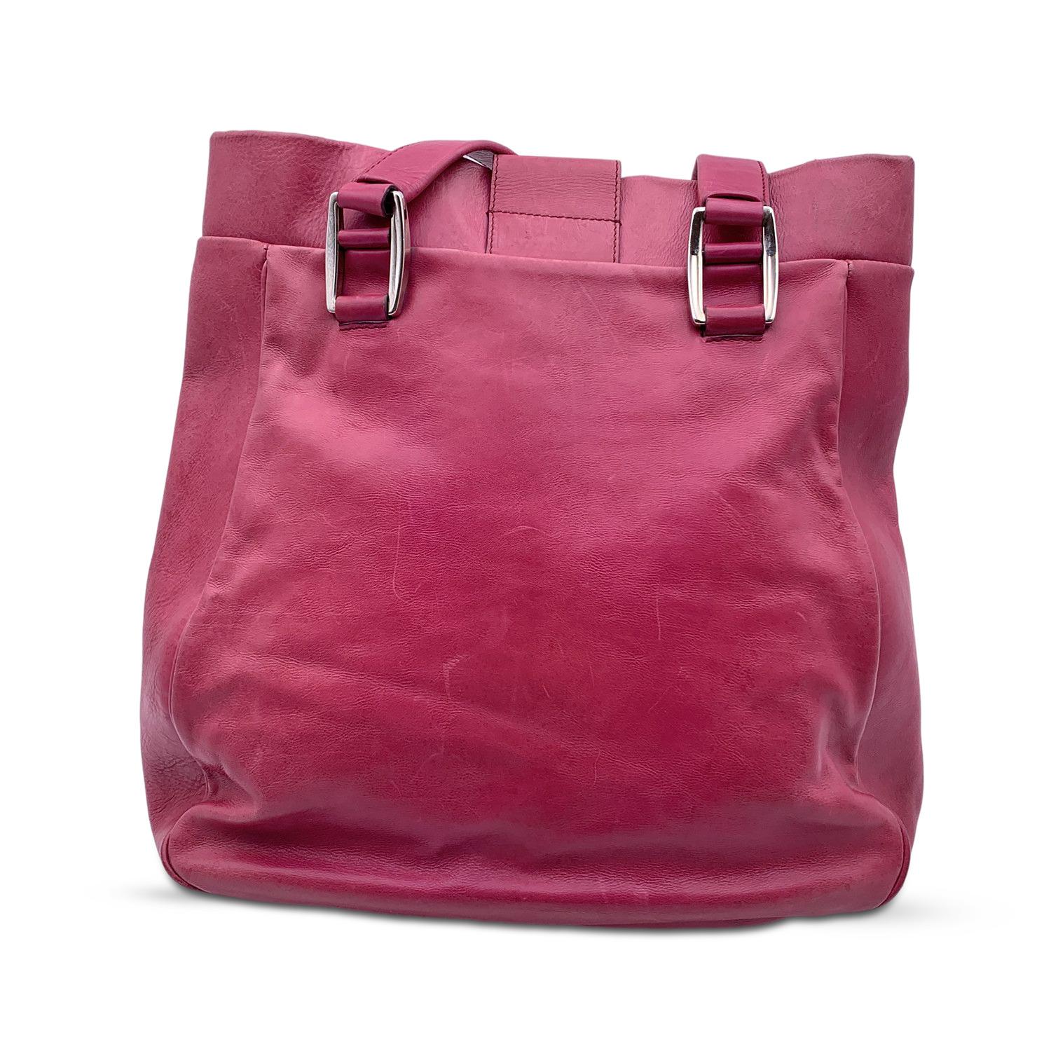 Celine Pink Purple Leather Tote Shoulder Bag with Spheres In Good Condition For Sale In Rome, Rome