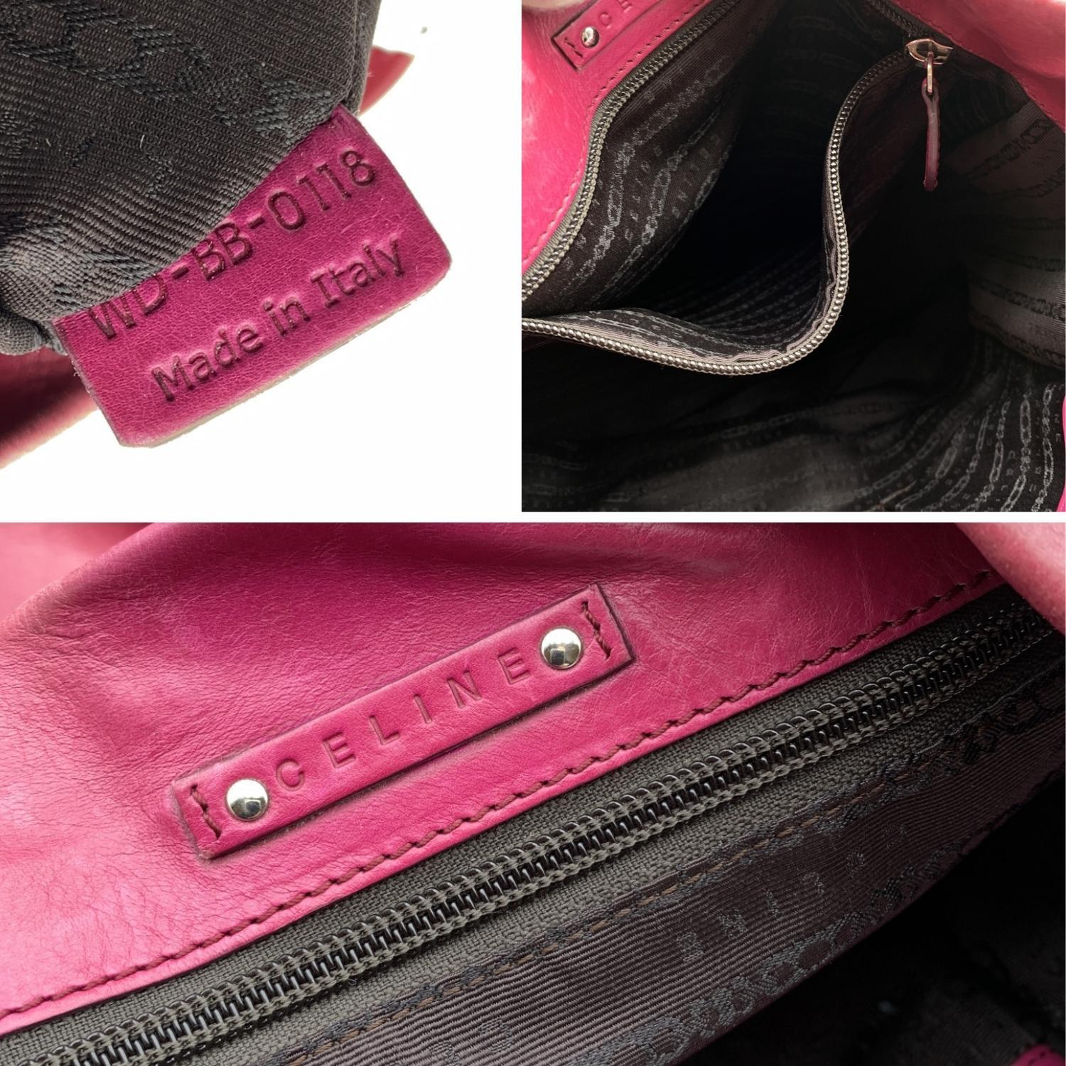 Celine Pink Purple Leather Tote Shoulder Bag with Spheres In Good Condition In Rome, Rome