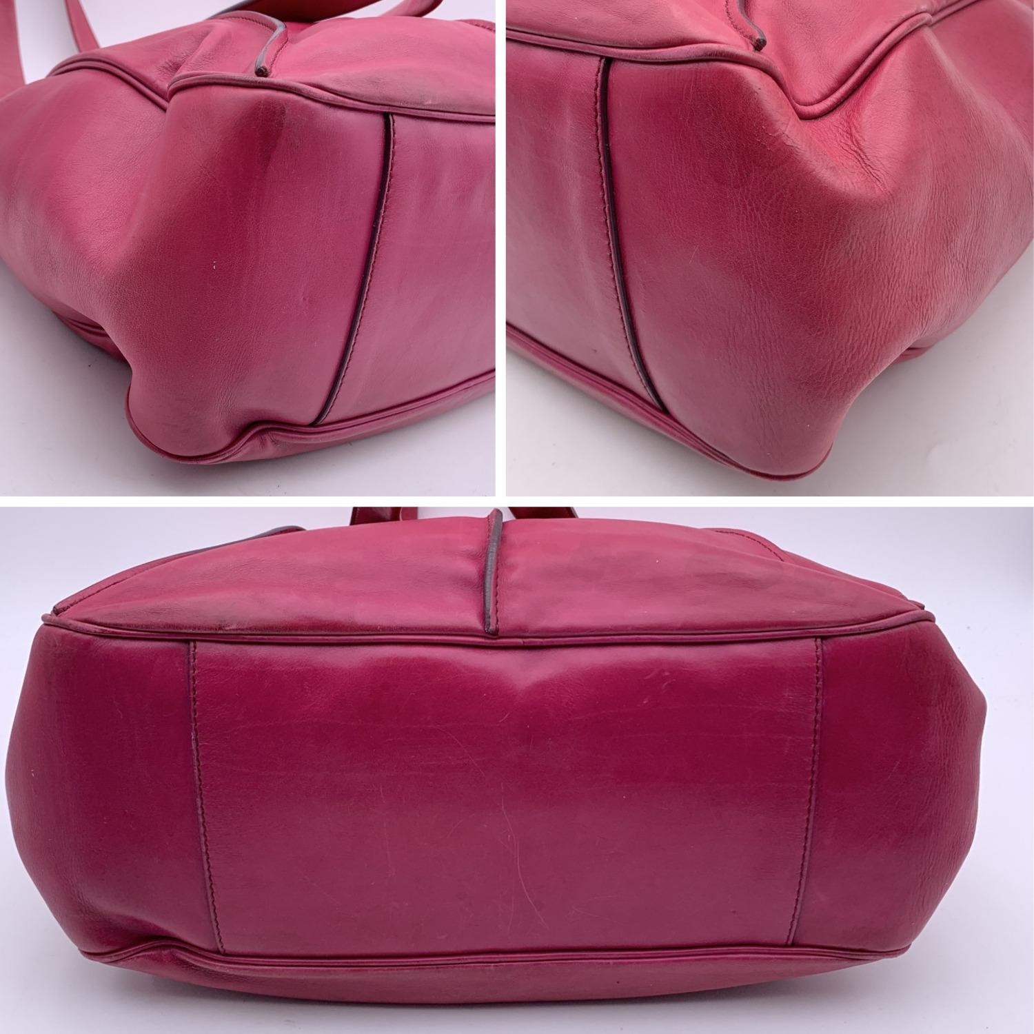 Celine Pink Purple Leather Tote Shoulder Bag with Spheres For Sale 3