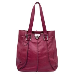 Used Celine Pink Purple Leather Tote Shoulder Bag with Spheres