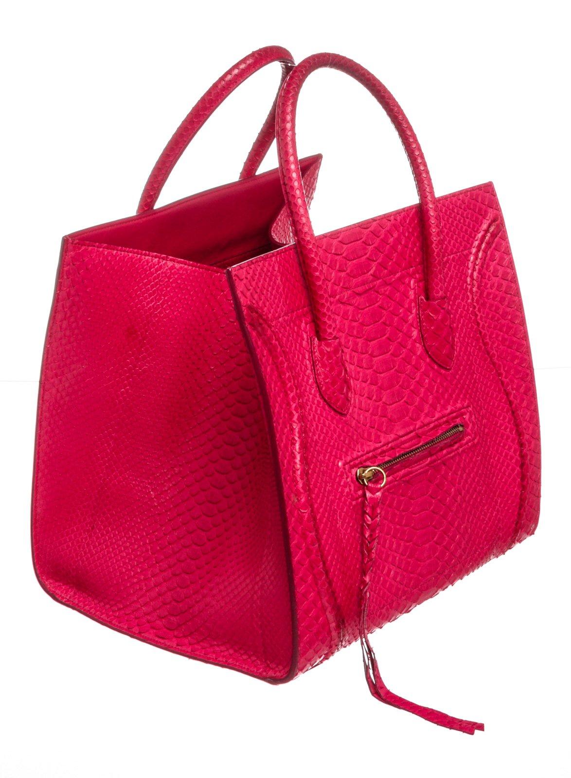 Women's Celine Pink Python Medium Phantom Luggage Tote Bag