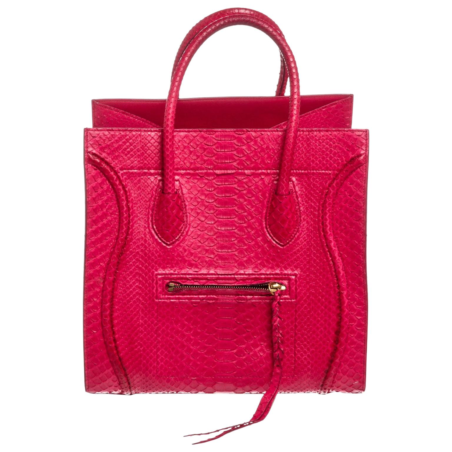 Celine Pink Python Medium Phantom Luggage Tote Bag