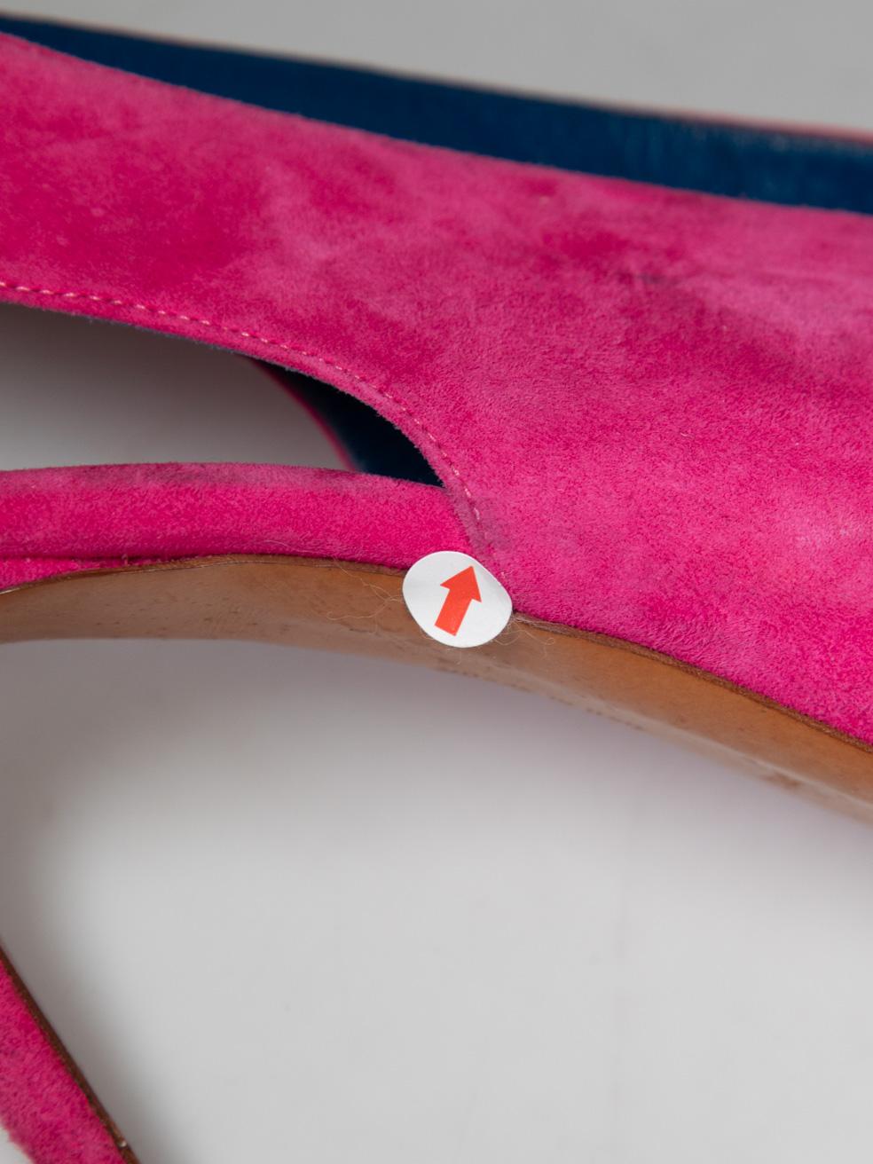 Céline Pink Slingback Suede Pumps Size IT 39.5 3