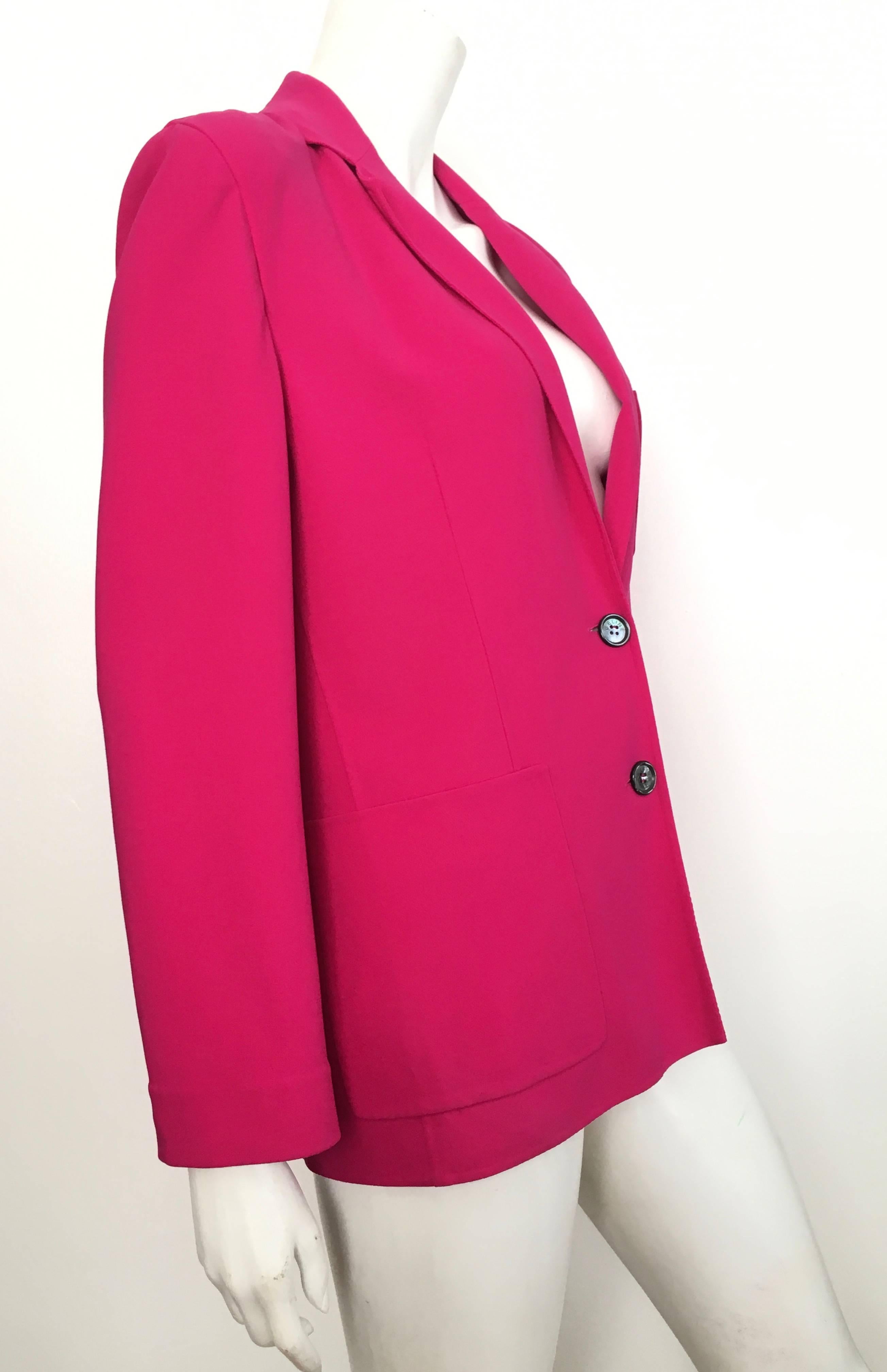 Celine Pink Wool Jacket with Pockets Size 8. In Excellent Condition For Sale In Atlanta, GA