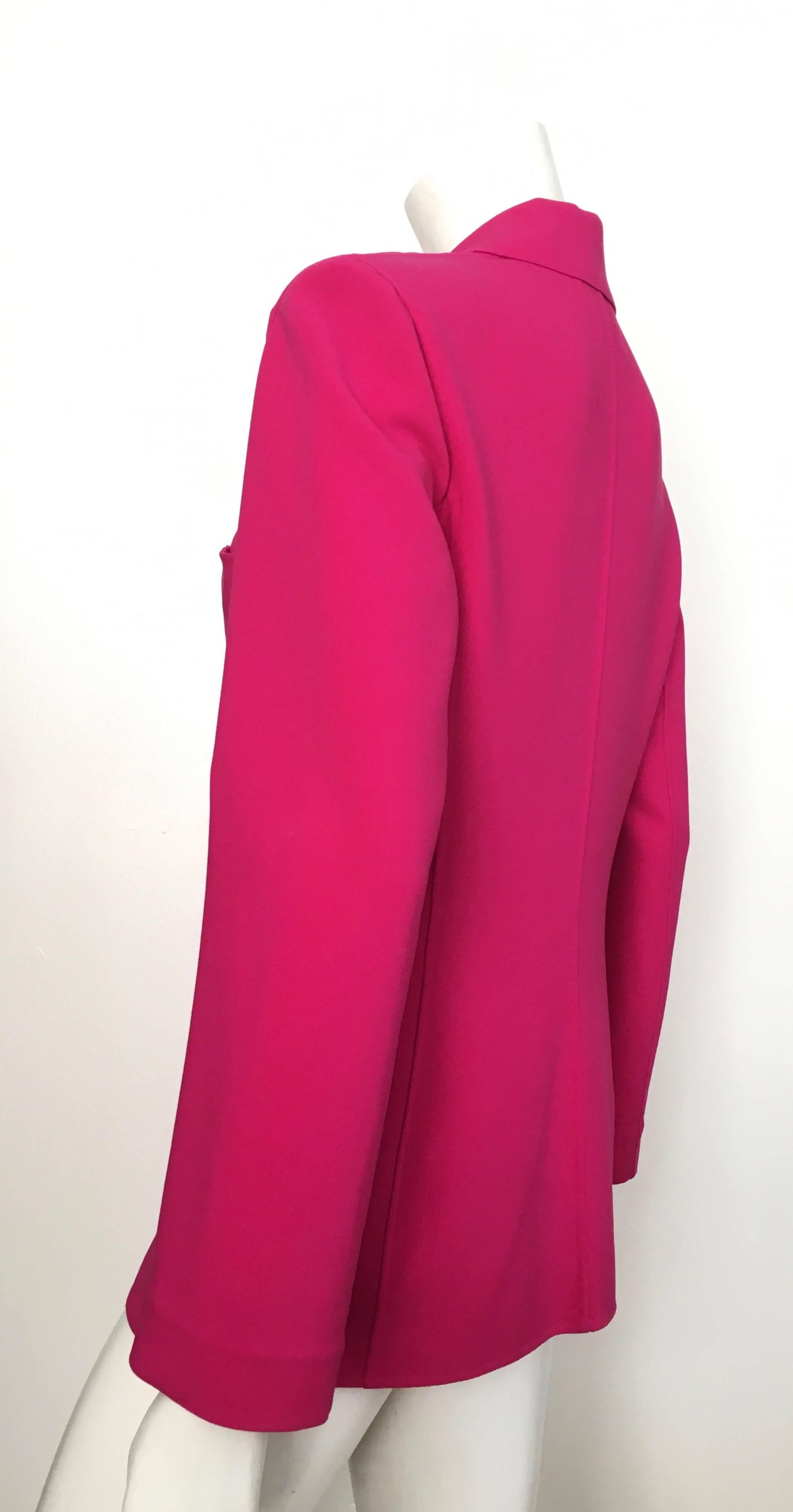 Celine Pink Wool Jacket with Pockets Size 8. For Sale 1