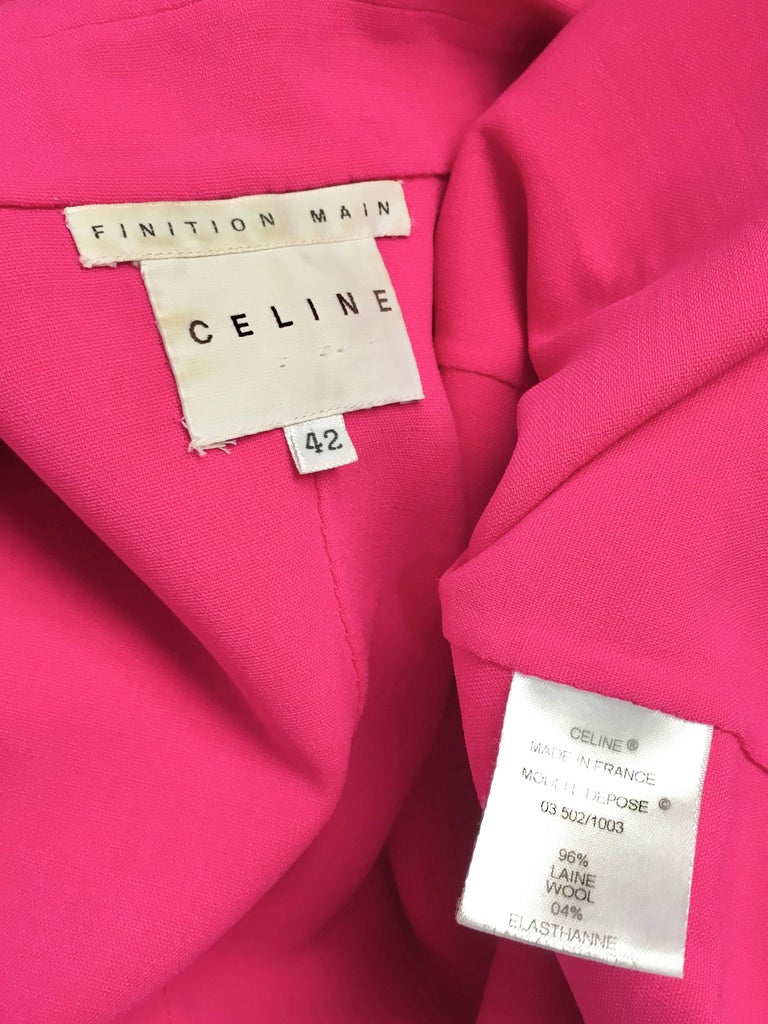 Celine Pink Wool Jacket with Pockets Size 8. For Sale at 1stDibs