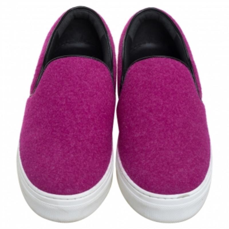 Celine Pink Wool Low Top Slip On Sneakers Size 39 For Sale 1
