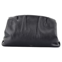 Celine Pleated French Lock Clutch Leather