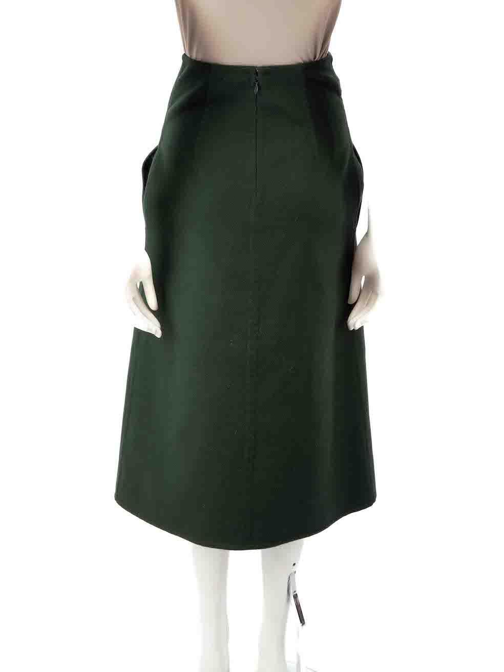 Céline Pleated Wool A-Line Midi Skirt Size XS In Excellent Condition For Sale In London, GB