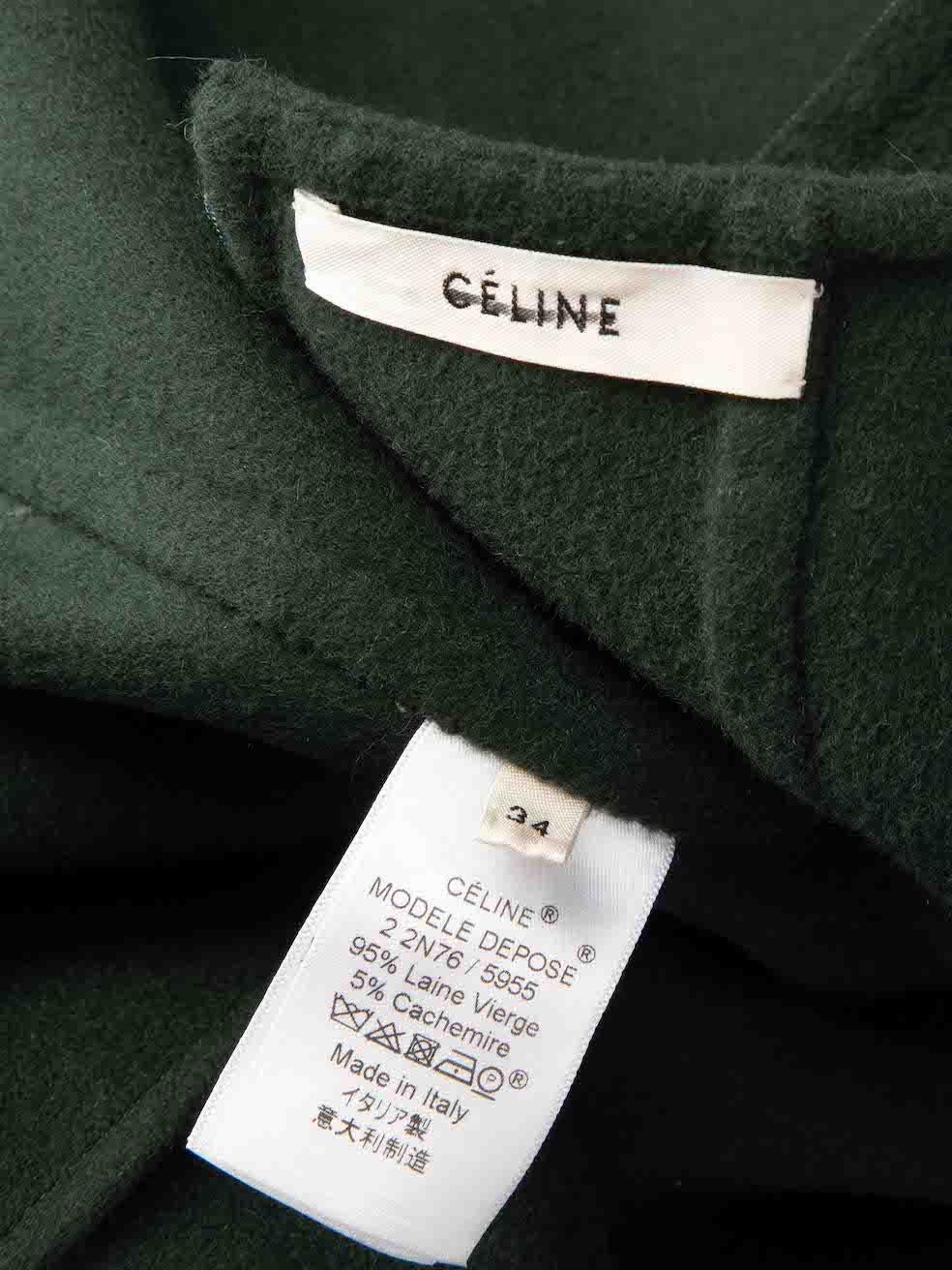 Women's Céline Pleated Wool A-Line Midi Skirt Size XS For Sale