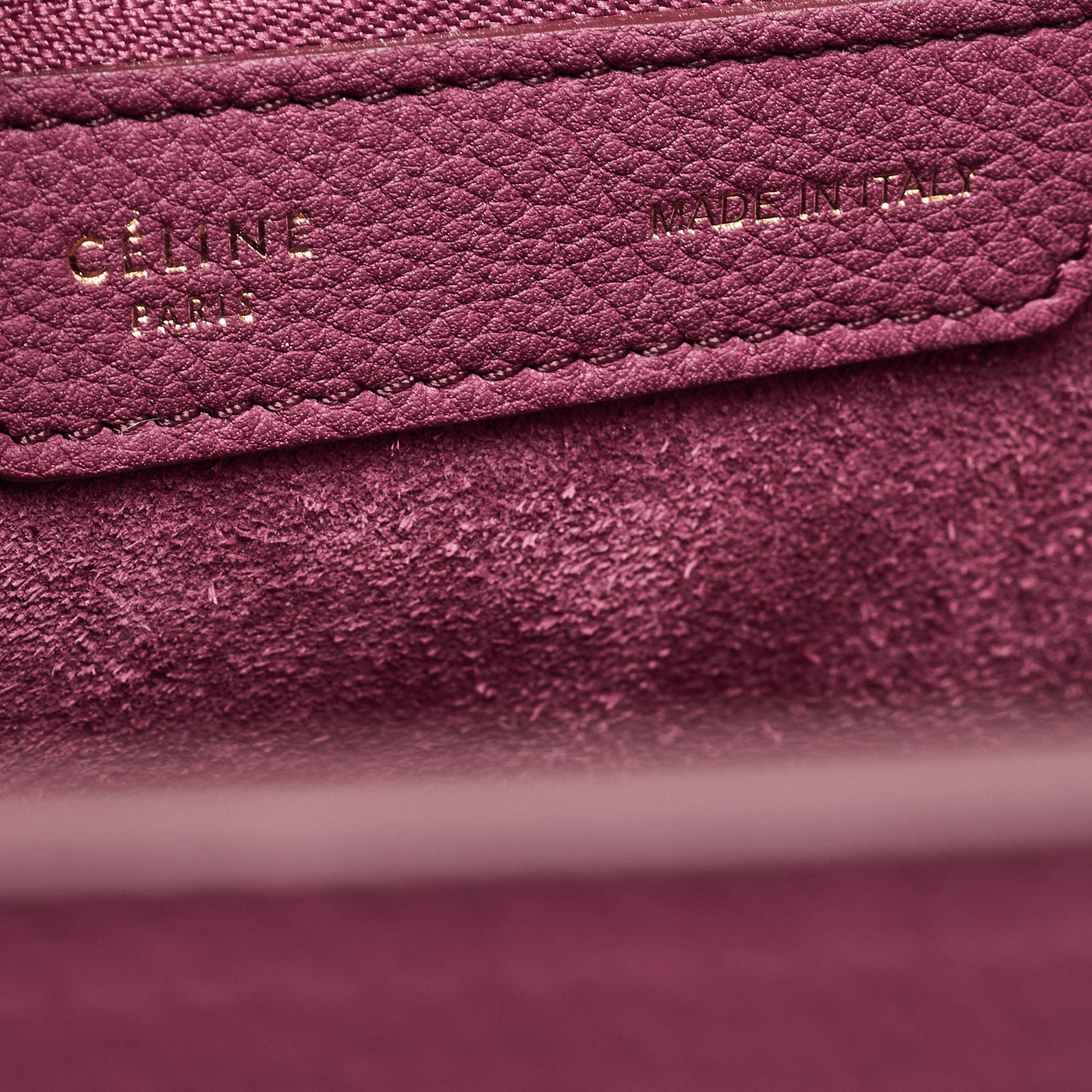 Celine Plum Leather Micro Luggage Tote 5