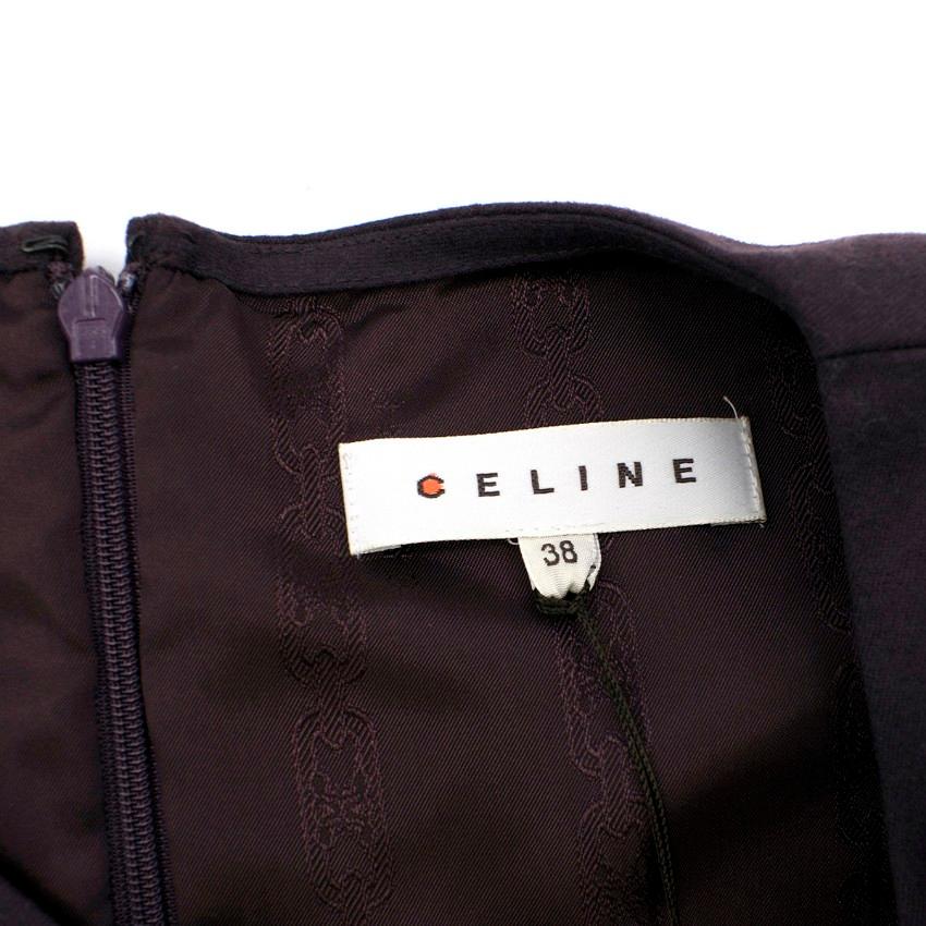 Women's Celine Plum Purple Wool Blend Draped Dress - Size US 6 For Sale