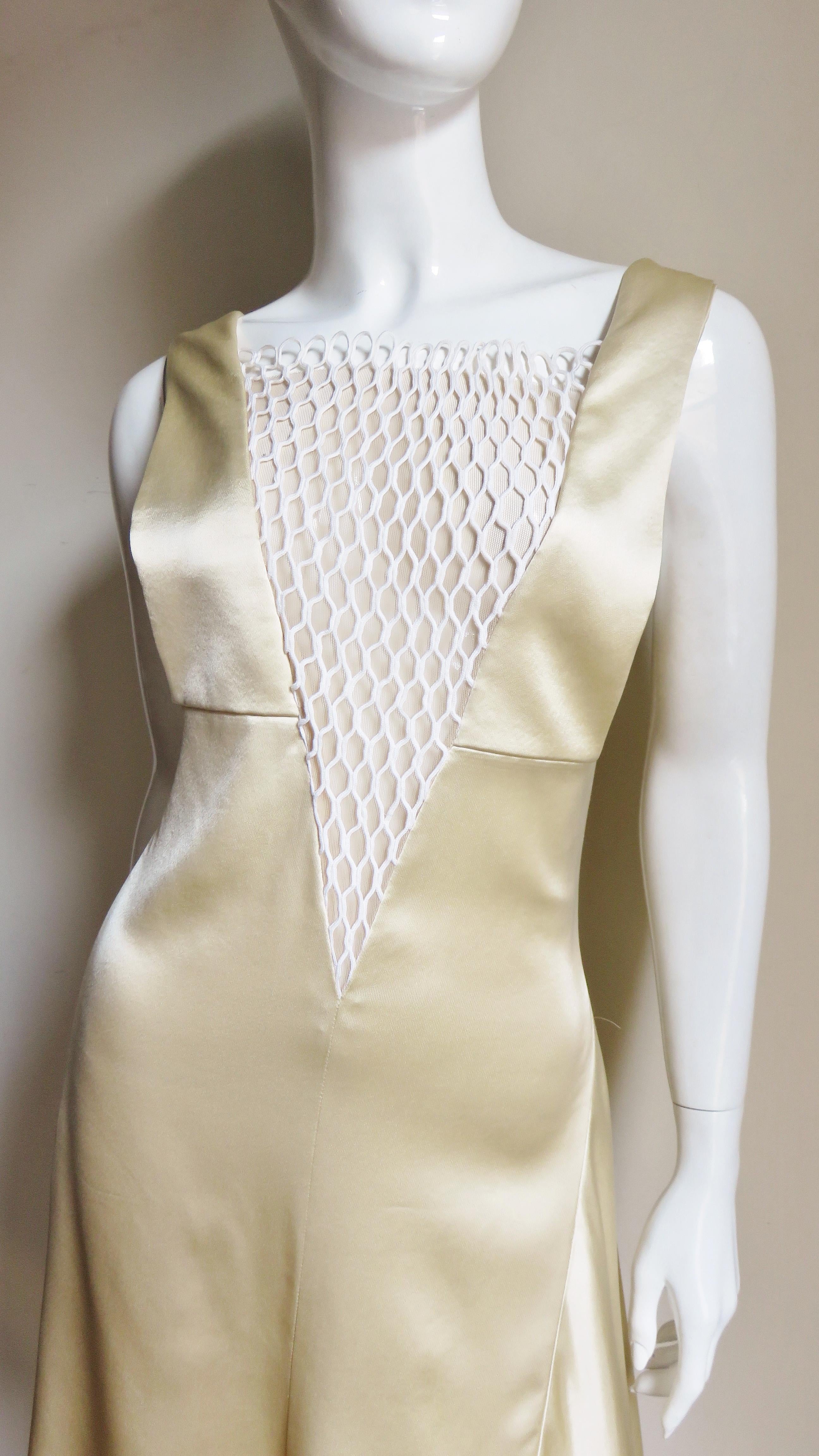  Celine Plunge Silk Dress In Good Condition In Water Mill, NY