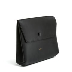 Céline Pochette Cuir Noir Phoebe Philo Black Smooth Leather Clutch Bag Celine