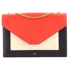 Celine Pocket Envelope Shoulder Bag Leather Medium