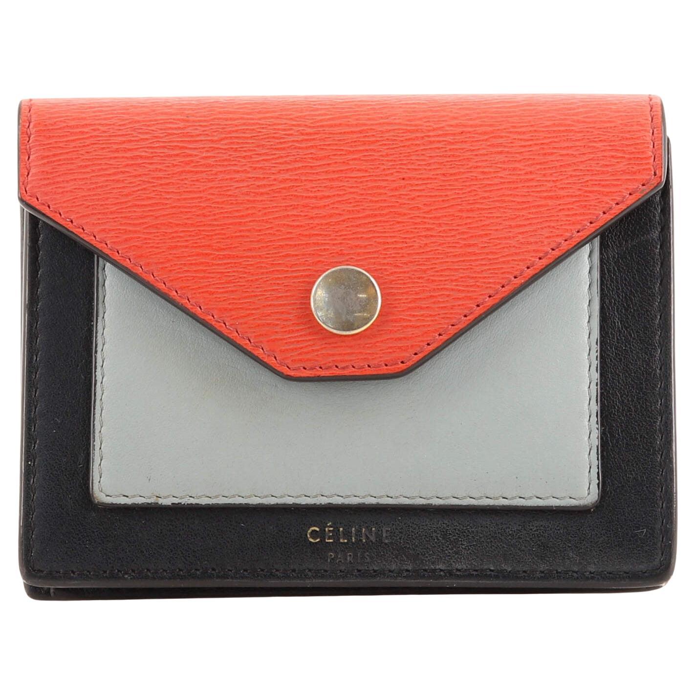 Celine Pocket Envelope Wallet Leather Compact