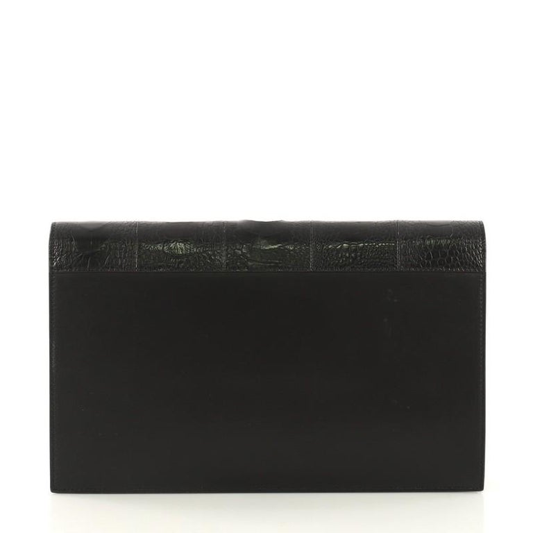 Celine Pocket Envelope Wallet on Chain Ostrich with Leather and Suede ...