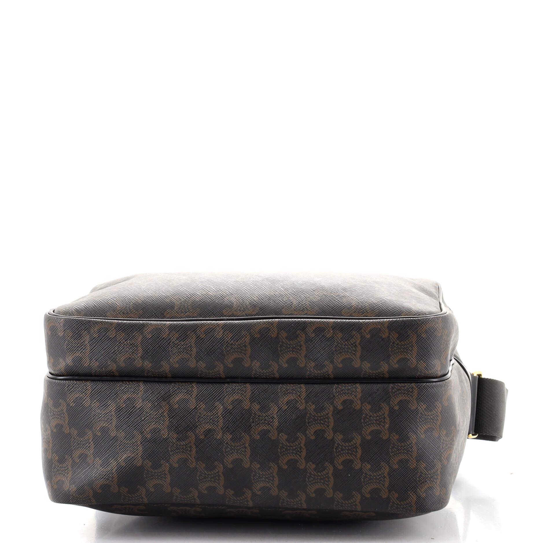 Celine Pocket Messenger Bag Triomphe aus beschichtetem Segeltuch im Zustand „Gut“ in NY, NY