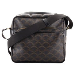 Celine Pocket Messenger Bag Triomphe aus beschichtetem Segeltuch