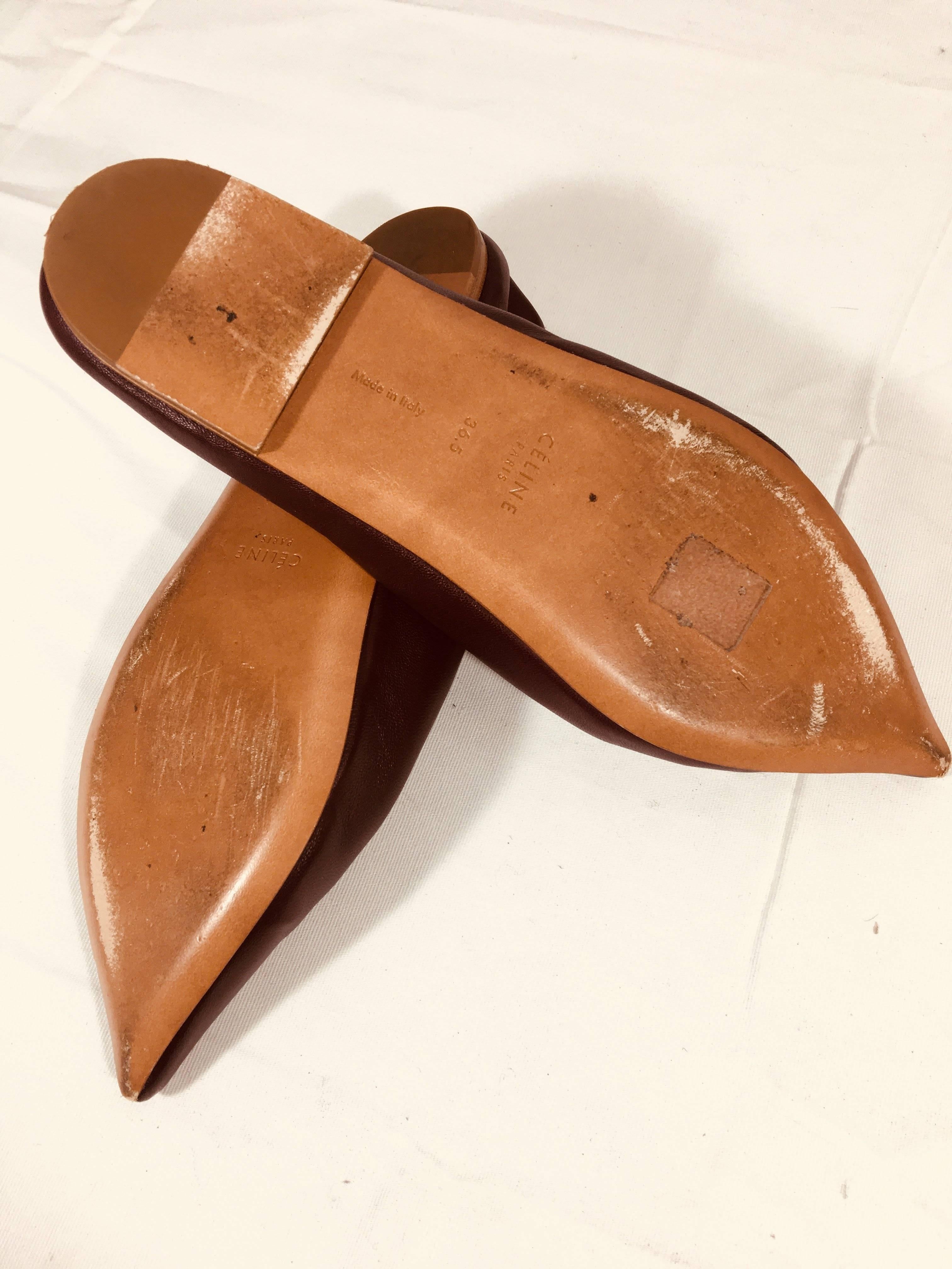 Celine Pointed Leather Flats 2