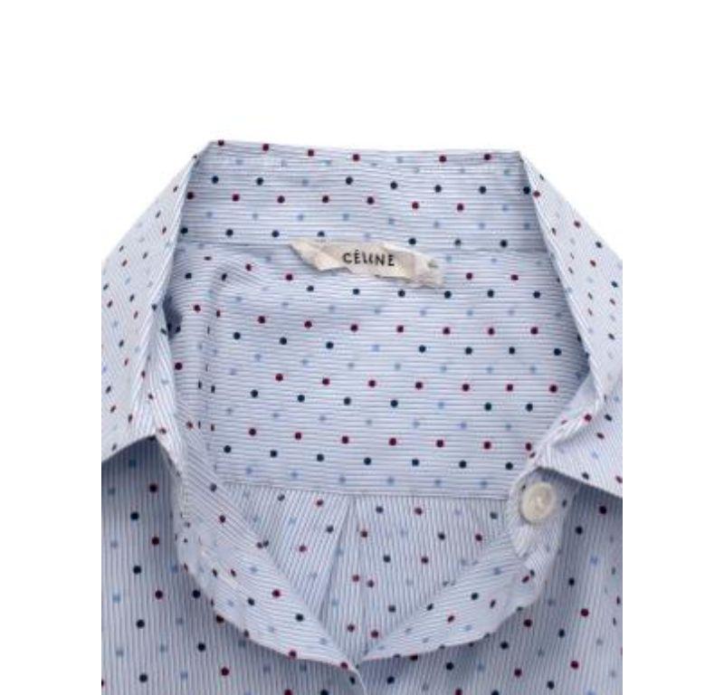 Celine Polka Dot Blue Shirt In Good Condition For Sale In London, GB