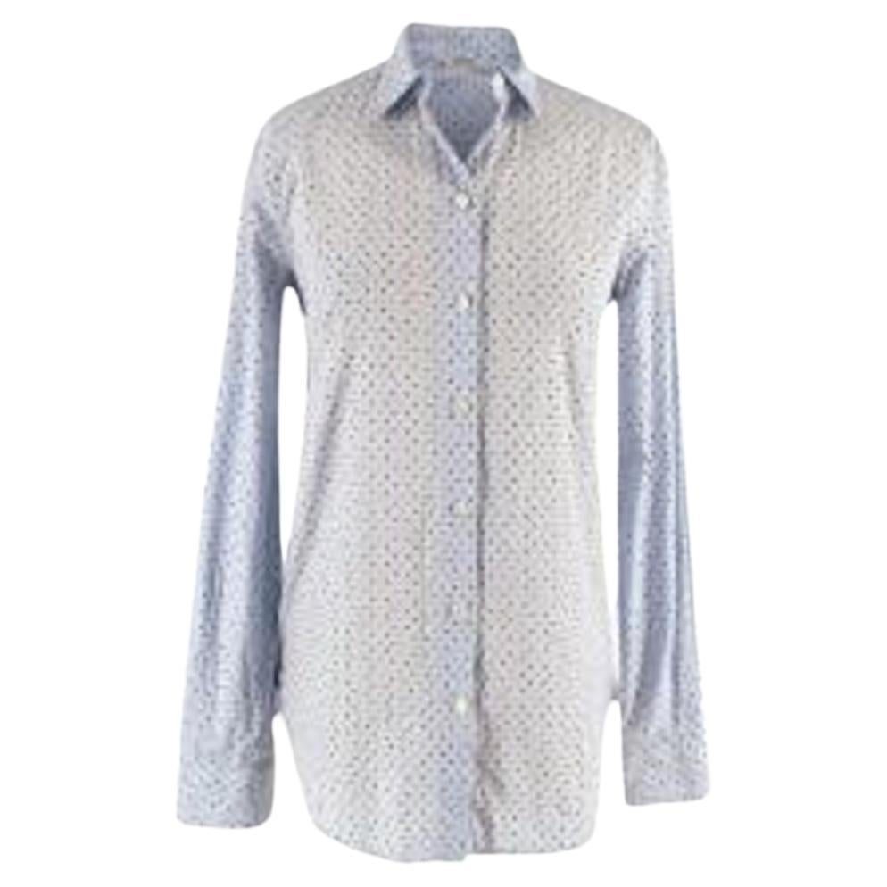 Celine Polka Dot Blue Shirt For Sale