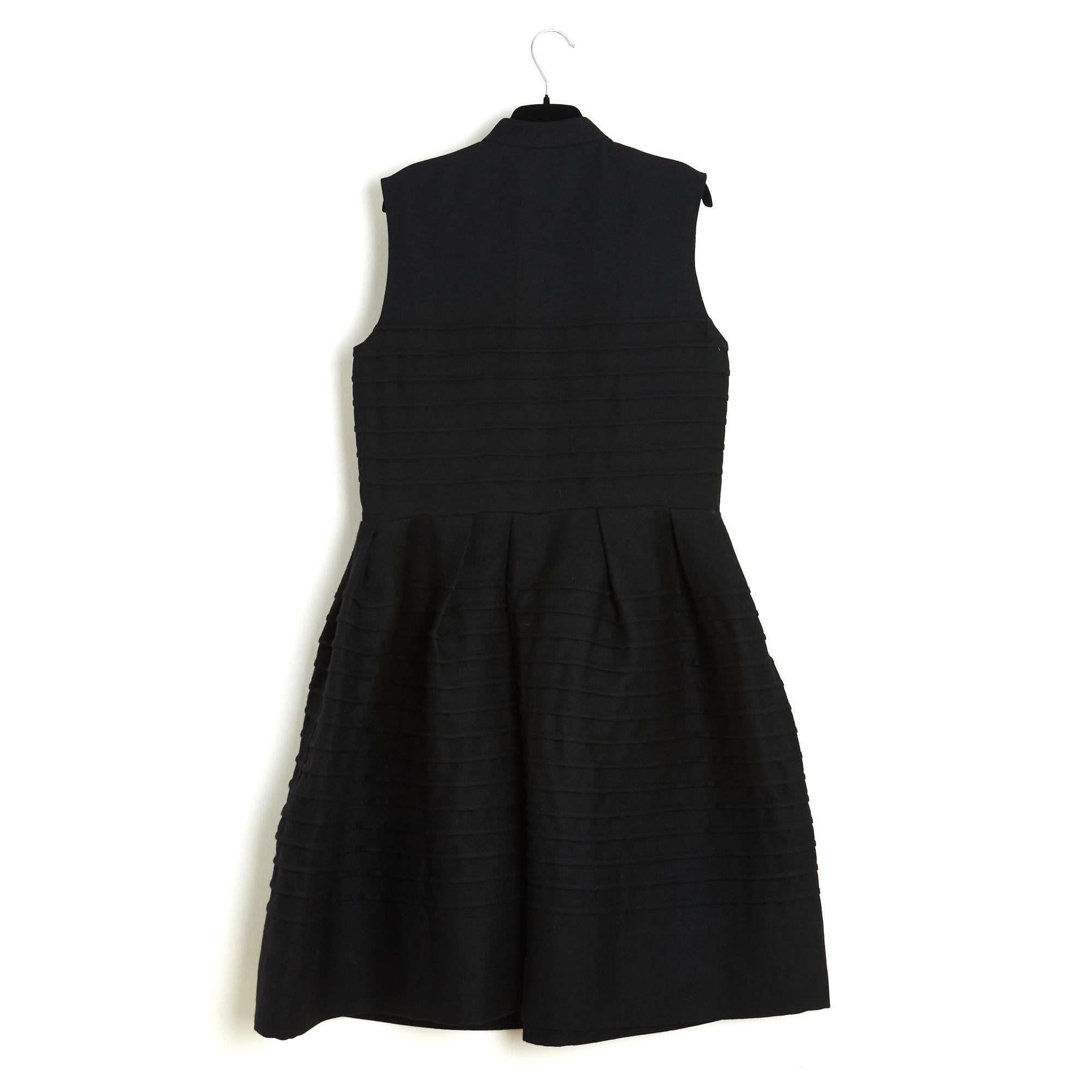 Céline Pre Fall 2014 Robe FR38 Black Wool Cocktail Dress UK10 US8 NWT Celine 1