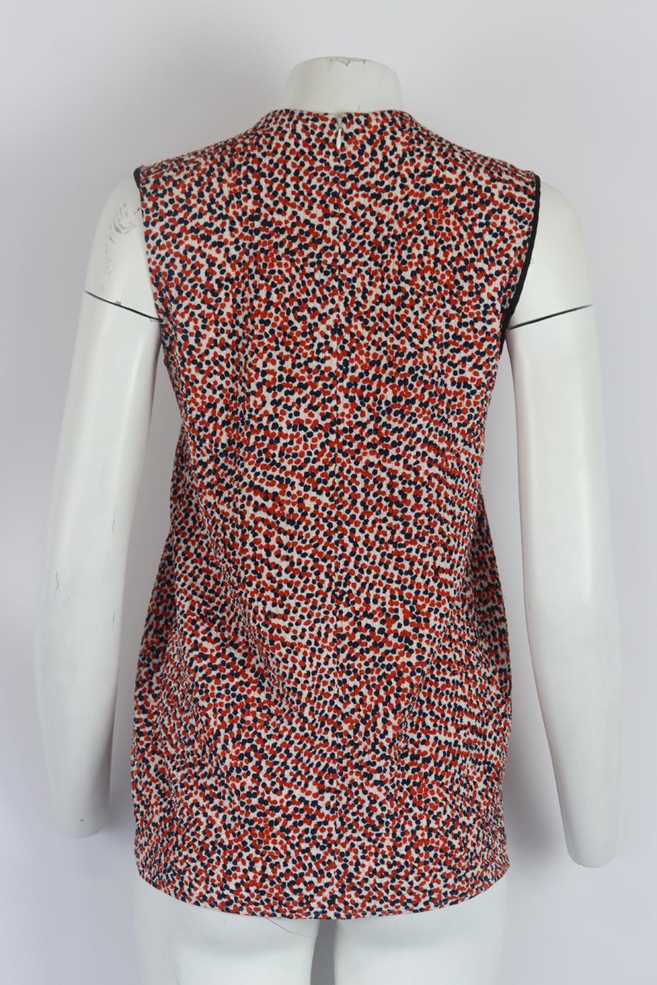 Celine Printed Silk Blend Top Fr 36 Uk 8 In Good Condition In London, GB