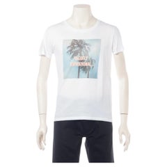 Celine Printed Statement "Vaguely Aspirational" Cotton T-shirt White