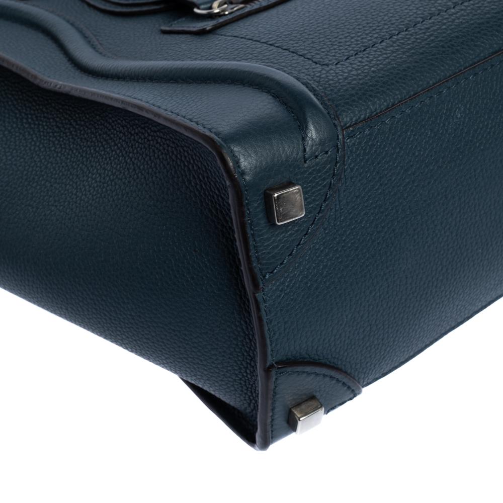 Celine Prussian Leather Micro Luggage Tote 2