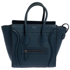 Celine Prussian Leather Micro Luggage Tote