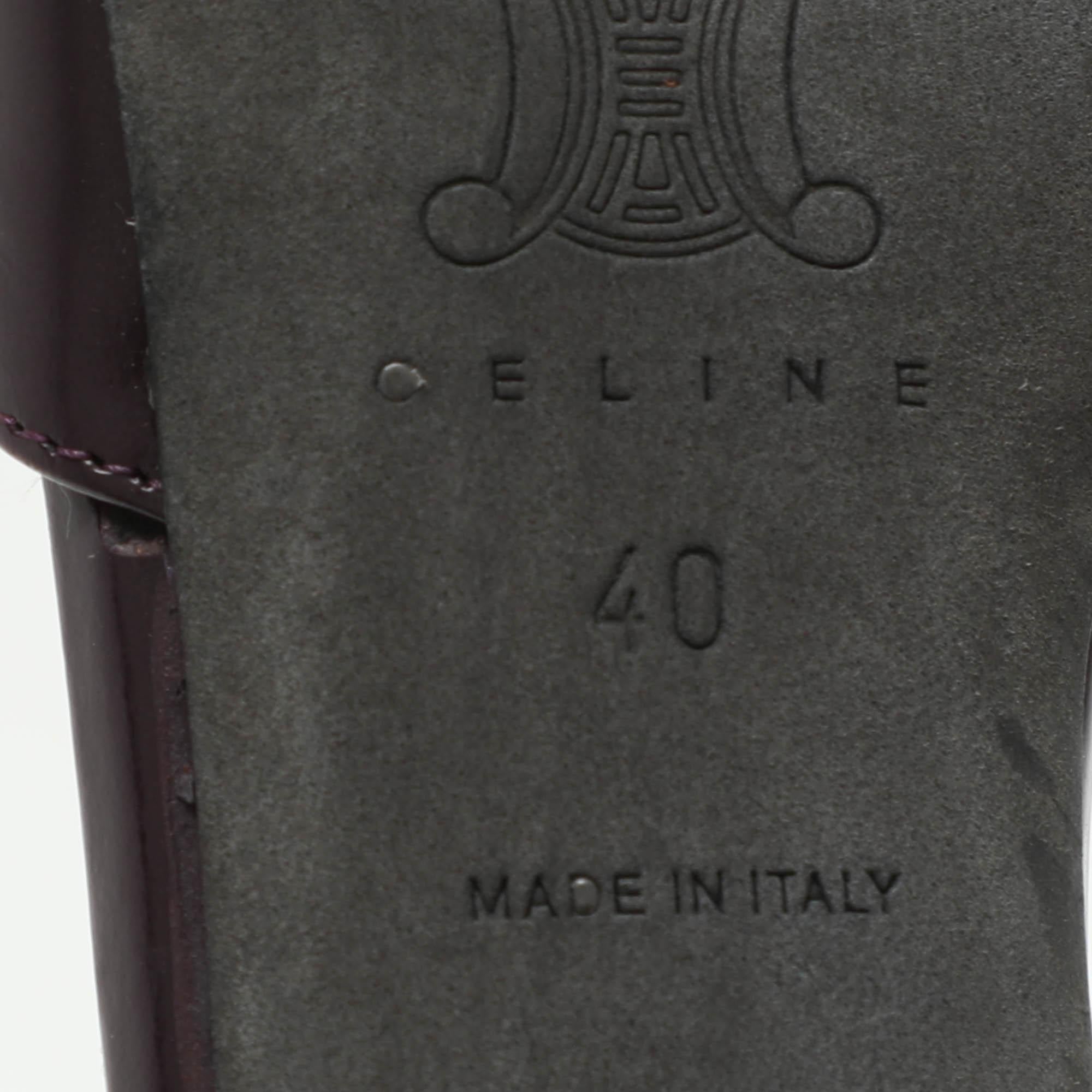 Celine Purple Leather Ankle Tie Up Sandals Size 40 For Sale 3