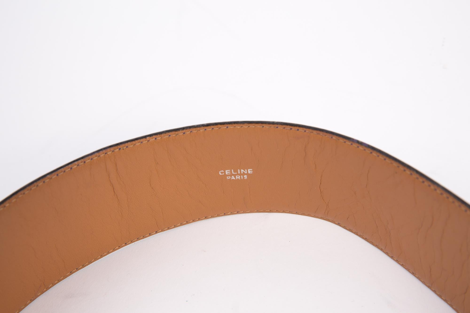 Celine Purple Leather Large Belt In Good Condition For Sale In Paris, FR