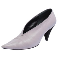 Celine Purple Leather V-Neck Pointed Toe Pumps Size 40