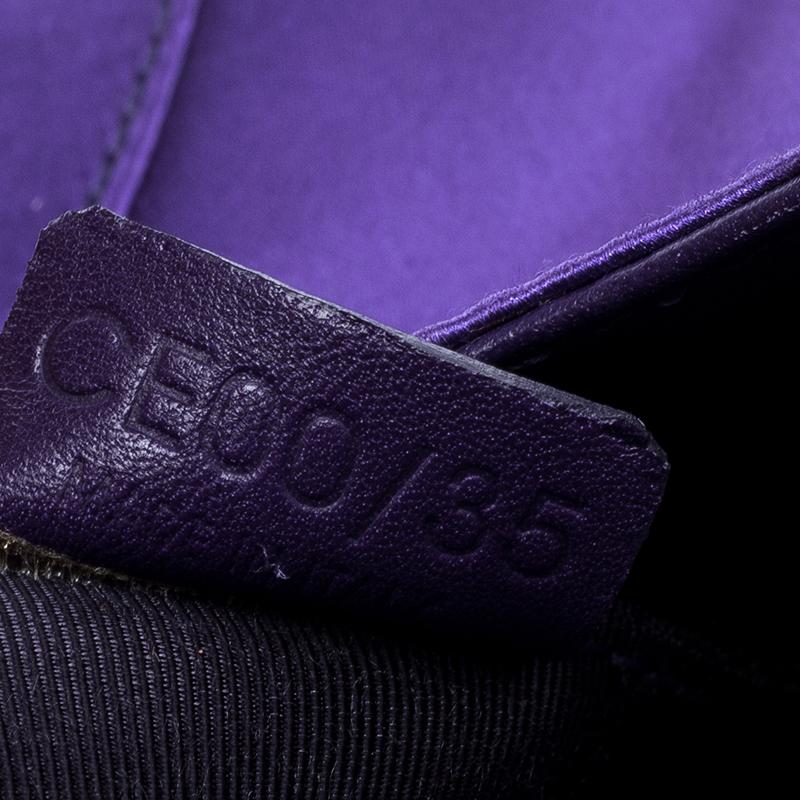 Celine Purple Satin Crystal Embellished Shoulder Bag 1